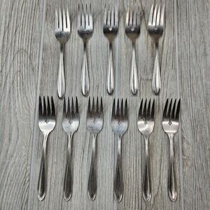 Oneida Dominion Community Puritan Plate Silverware Salad Forks Vintage Lot of 11